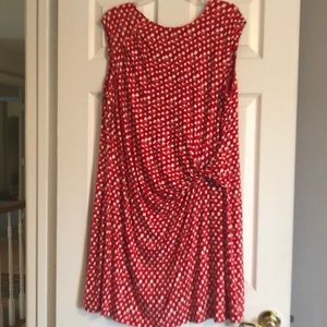 Red Nordstrom sheath dress with twist waist